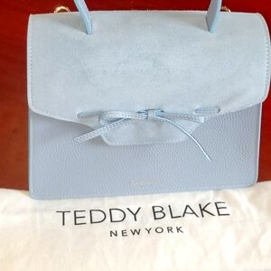 Teddy Blake Maya Duo bag in blue suede & leather